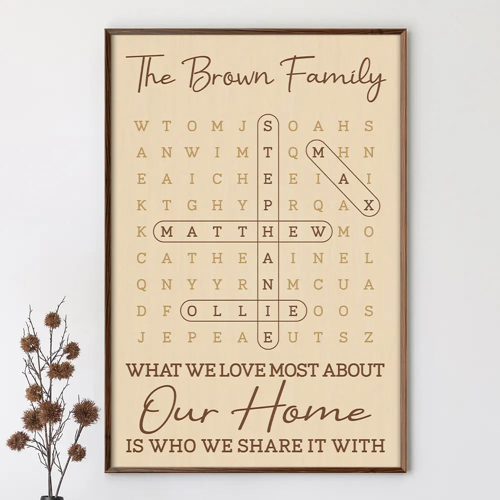Family,Single Mom,Single Dad,LGBT,Pet Couple,Gift For Women,Gift For Men,Gift For Mother,Gift For Father,Gift For Grandparents,Happy - Word Search Puzzle Together We Make A Family - Personalized Poster