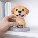 Pet Lovers,Pet Mom,Pet Dad,Cat Lovers,Cat Mom,Cat Dad,Dog Lovers,Dog Mom,Dog Dad,Happy - Custom Pet Bobblehead Full Body Figurine With Nameplate For Pet Moms Pet Dads - Personalized Bobblehead