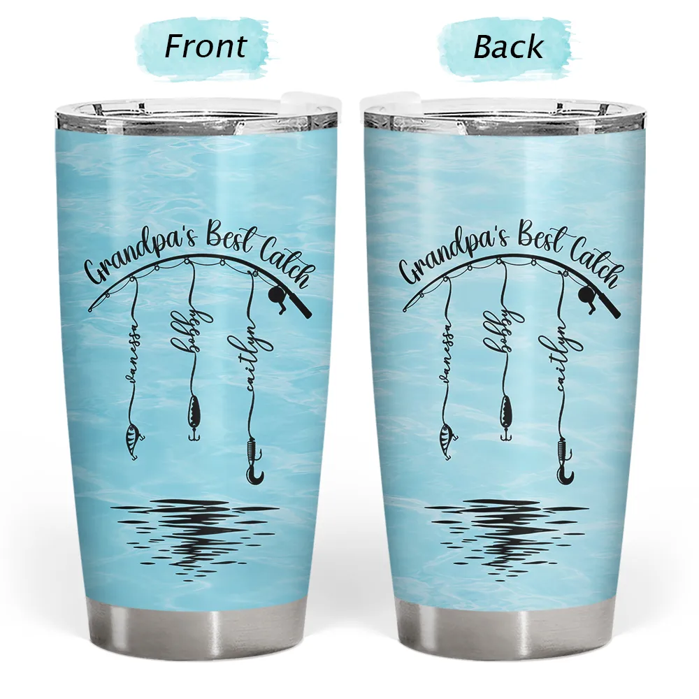 Gift For Father,Gift For Grandpa,Fishing,Non-Eng,Icon,Proud - Reel Cool Dad Grandpa - Personalized Tumbler