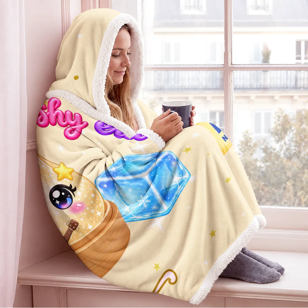 Christmas,Gift For Kids,Icon,Playful - Christmas Gift For Girls Squishy Lover - Personalized Name The Year Of Squishy Hunting Wearable Hooded Blanket