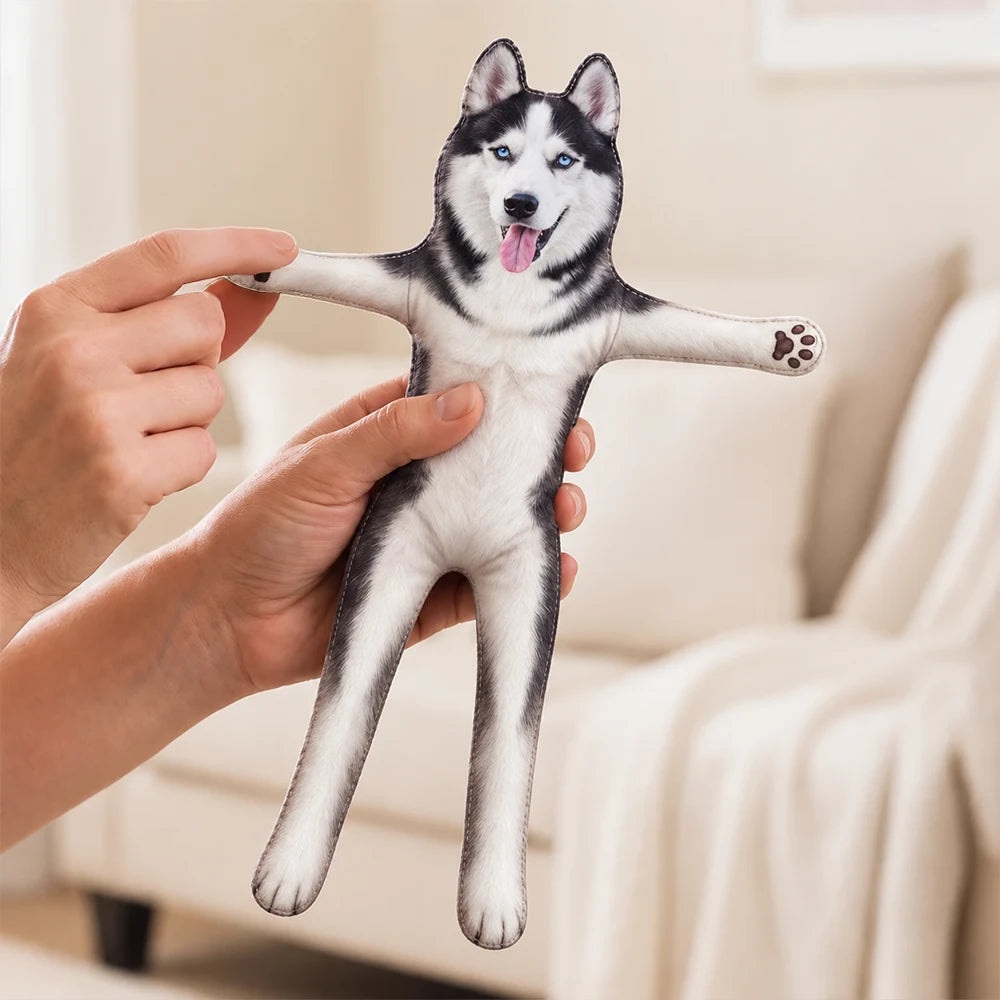 Art Design, Christmas, Custom Photo, Humorous, Pet Lovers, Photo - Poseable Body Doll - Funny Gift For Dog Mom, Dad, Cat Lover - Personalized Custom Photo Pet Squishy Toy Poseable Plush Doll Poseable Plush Doll