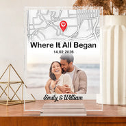 Gift For Couples,Gift For Girlfriend,Gift For Boyfriend,Love,Gift For Wife,Gift For Husband,Wedding - Location Map Custom Photo Where We Said I Do - Personalized Vertical Rectangle Acrylic Plaque