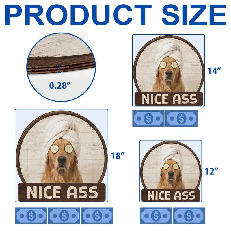 Art Design,Humorous,Pet Lovers,Photo - Funny Bathroom Pet - Custom Photo Funny Bathroom Pet A Dog Will Be With You Shortly - Personalized Custom Shaped Wood Sign