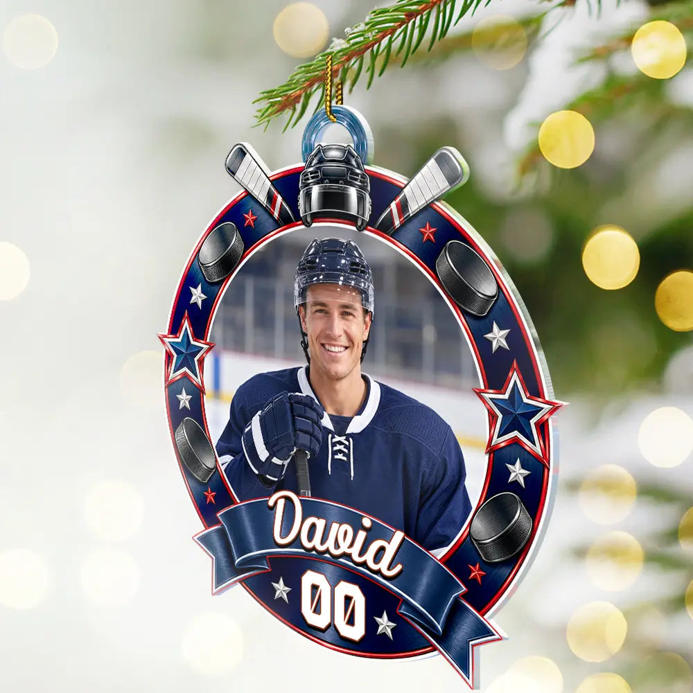 Christmas,Custom Photo,Gift For Mother,Gifts For Her,Happy,Mom - Children,Softball,Upload Full Photo - Christmas Gift For Sports Lovers - Personalized Custom Photo Coquette Bow And Star Acrylic Ornament