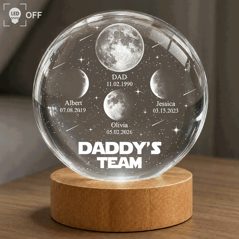 Gift For Father,Dad - Children,Happy,Moon Phase,Humorous - Moon Phase I Am Their Father - Personalized Crystal Globe Lamp