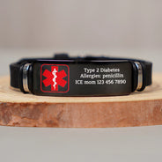 Gift For Mother,Gift For Father,Gift For Grandparents,Love - Emergency Medical Alert Band - Personalized Engraved Bracelet