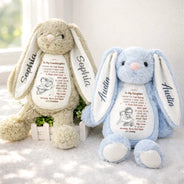 Easter,Gift For Grandkids,Grandma,Grandkids,Gift For Grandma,Love - Custom Photo Pencil Sketch Grandmother Granddaughter I Filled It With My Wishes - Personalized Soft Toy Bunny