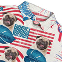 Custom Photo Funny Family Pet Face Stars And Stripes - Gift For Men, Dog And Cat Lovers - Personalized Custom Hawaiian Shirt