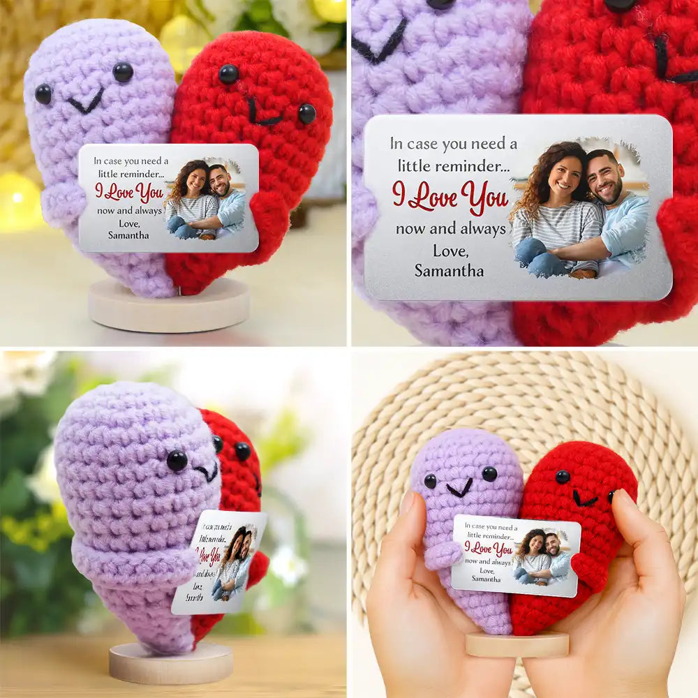 Gift For Couples,Gift For Husband,Gift For Wife,Gift For Boyfriend,Gift For Girlfriend,Love,Custom Photo - Custom Photo In Case You Need A Little Reminder - Personalized Doll Crochet With Custom Card