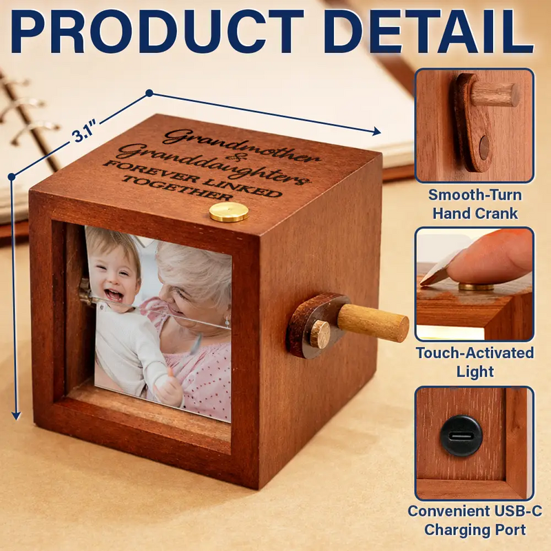 Love,Gift For Mother,Daughters (Adult),Daughters (Young),Children,Mom,Sons,Gift For Grandma - Custom Photo Mother & Daughter Forever Linked Together - Personalized Flipbook Frame Animation Machine