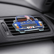 Custom Photo,Gift For Father,Dad - Children,Funny,Non-Eng,Photo - Custom Photo Drive Safe Daddy We Love You - Personalized Acrylic Car Vent Clip