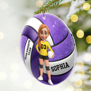 Christmas,Happy,Top Market,Vector,Volleyball - Christmas Gift For Son, Grandson, Daughter, Granddaughter - Personalized Volleyball Acrylic Ornament