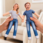 Anniversary,Art Design,Christmas,Custom Photo,Gift For Couples,Old Couples,Photo - Poseable Body Doll ,Romantic - Funny Gift For Couple, Husband And Wife, Anniversary - Personalized Custom Photo Squishy Toy Poseable Plush Doll