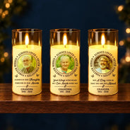 Christmas,Custom Photo,Family,Memorial,Memorial Loved One,Sympathetic,Upload Full Photo - Memorial Sympathy Gift For Loss Of Parent - Personalized Custom Photo Always Loved Never Forgotten LED Candle
