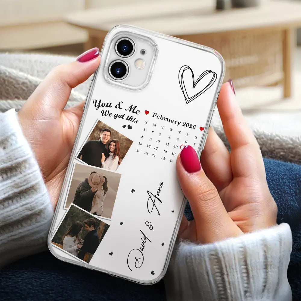 Custom Photo Calendar The Day Our Journey Began - Gift For Couples - Personalized Clear Phone Case