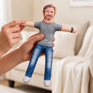 Art Design,Christmas,Custom Photo,Family,Humorous,Photo - Poseable Body Doll - Funny Gift For Family, Mom, Dad, Kid, Pet - Personalized Custom Photo Squishy Toy Poseable Plush Doll Poseable Plush Doll