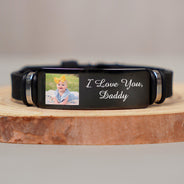 Custom Photo We Love You - Birthday, Loving Gift For Husband, Dad, New Parent - Personalized Wristband Bracelet