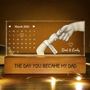 New Dad,New Mom,New baby,Gift For Father,Gift For Mother - Calendar The Day You Became My Dad Mom - Personalized Rectangle LED Light