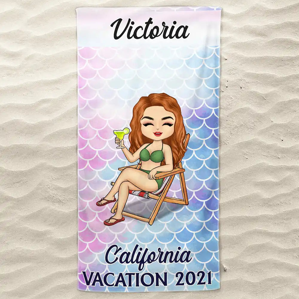 Vacation Beach Swimming Picnic Traveling - Birthday, Holiday, Funny Gift For Her, Him, Besties, Family - Personalized Custom Beach Towel