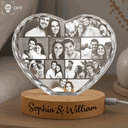 Family,Gift For Couples,Parents,Gift For Grandparents,Gift For Bestie,Pet Lovers,Love - Custom Photo Family Couple Bestie Pet - Personalized Crystal Heart Shaped Lamp