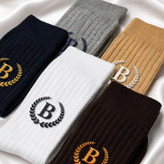 Top Market, Gift For Men, Gift For Yourself, Confident, Monogram - Monogram Vintage Monogram Initial Name - Personalized Embroidered Socks