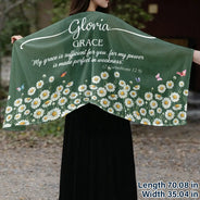Gift For Women,Gift For Mother,Gift For Grandma,Gift For Daughter,Love,Christian - Custom Name With Bible Verse And Birth Month Flower - Personalized Lightweight Soft Shawl