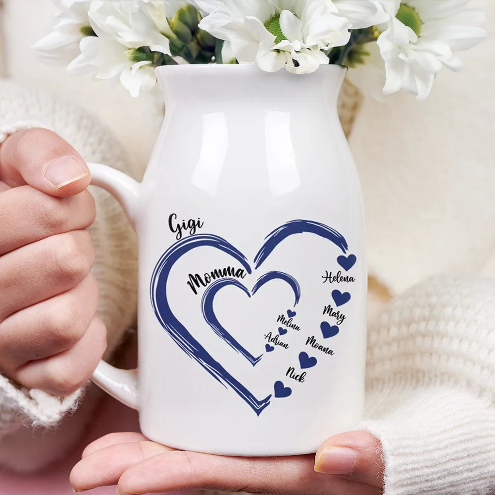 Mom Grandma Sweethearts - Personalized Ceramic Flower Vase