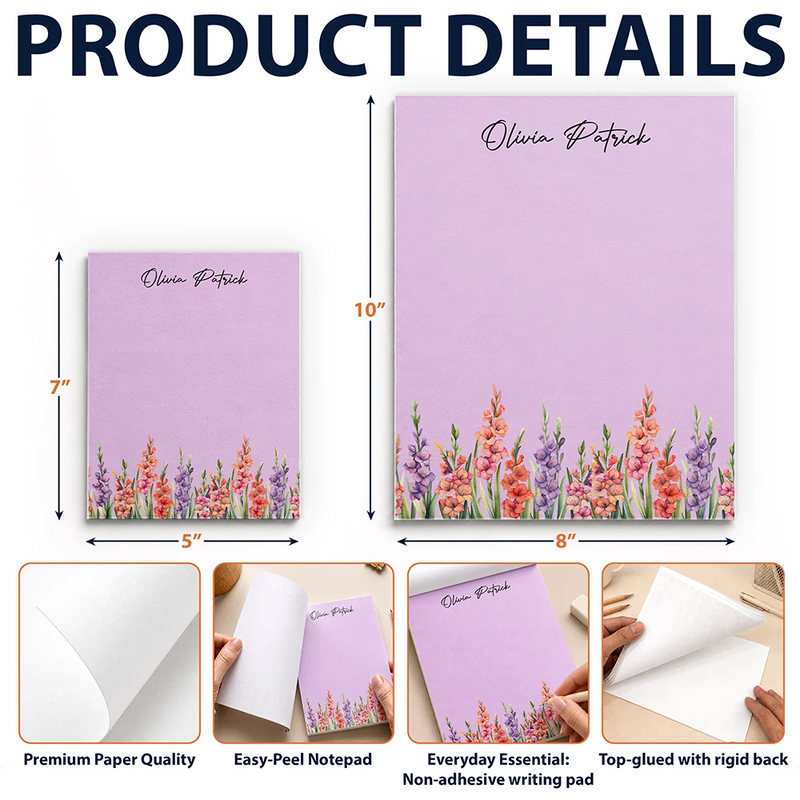 Cozy,Gift For Yourself,Icon - Birth Flower Blooming In Love - Personalized Notepad