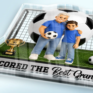 Gift For Husband,Gift For Yourself,Gift For Men,Gift For Father,Sport Dad,Dad's Hobby,Grandpa's Hobby,Football (Soccer),Non-Eng,Photo - Toybox Figure,Playful - Custom Photo Toybox Figure We Scored The Best Dad - Personalized Custom Shaped Acrylic Plaque