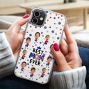 Gift For Mother,Gift For Grandma,Happy,Gift For Father,Gift For Grandpa,Independence Day,Photo,Icon,Humorous - Custom Photo Stars & Stripes Best Dad Mom Grandpa Grandma Ever - Personalized Clear Phone Case
