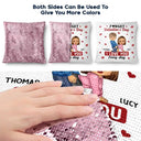 Gift For Couples,Old Couples,Gift For Husband,Gift For Wife,Gift For Boyfriend,Gift For Girlfriend,Love - Couple I Love You Every Day - Personalized Sequin Pillow, Mermaid Sequin Cushion Magic Reversible Throw Pillow