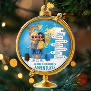 The Year We Visited Around The Globe - Personalized Custom Shaped Acrylic Ornament
