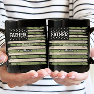 Gift For Father,Gift For Grandpa,Independence Day,Custom Text,Confident - Stars & Stripes US Flag American Dad Grandpa - Personalized Mug