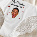 Wedding Anniversary,Gift For Wife,Humorous,Custom Photo,Gift For Couples,Cut-Face Photo - Custom Photo This Kitty Belongs To Lover - Personalized Panty