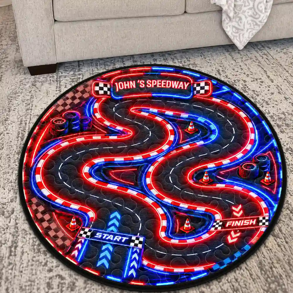 Car,Christmas,Custom Text,Gift For Kids,Playful,Top Market,Truck - Birthday Gift For Kids Boys Toddler - Personalized Name Sign City Road Car Track Map Rug