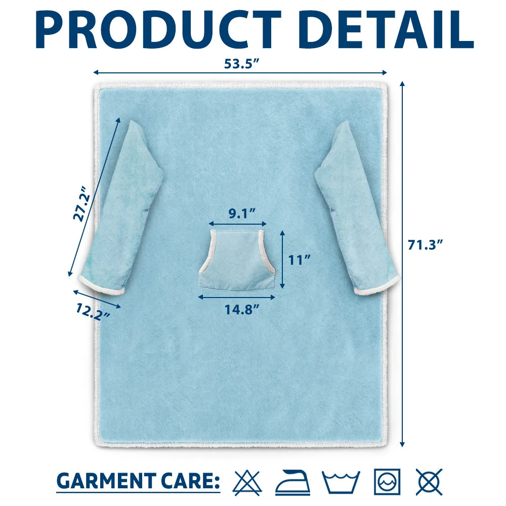 Dog Lovers,Funny - My Dog Cuddling Blanket - Personalized Wearable Blanket With Sleeves