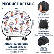 Gift For Father,Gift For Grandpa,Independence Day,Gift For Mother,Gift For Grandma,Photo,Icon,Humorous - Custom Photo Stars & Stripes Best Mom Dad Grandma Grandpa Ever - Personalized Car Headrest Covers