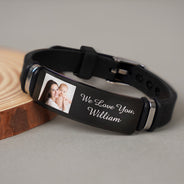 Custom Photo We Love You - Birthday, Loving Gift For Husband, Dad, New Parent - Personalized Wristband Bracelet