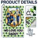 Gift For Husband,Gift For Yourself,Gift For Men,Gift For Father,Sport Dad,Dad's Hobby,Grandpa's Hobby,Golf,Non-Eng,Photo - Watercolor (with BG),Playful - Custom Photo Watercolor Painting Best Daddy By Par I Love You Grandpa - Personalized Golf Towel