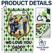 Gift For Husband,Gift For Yourself,Gift For Men,Gift For Father,Sport Dad,Dad's Hobby,Grandpa's Hobby,Golf,Non-Eng,Photo - Watercolor (with BG),Playful - Custom Photo Watercolor Painting Best Daddy By Par I Love You Grandpa - Personalized Golf Towel