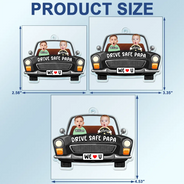 Custom Photo,Gift For Father,Dad - Children,Non-Eng,Photo,Humorous - Custom Photo Drive Safe Daddy We Love You - Personalized Acrylic Car Hanger
