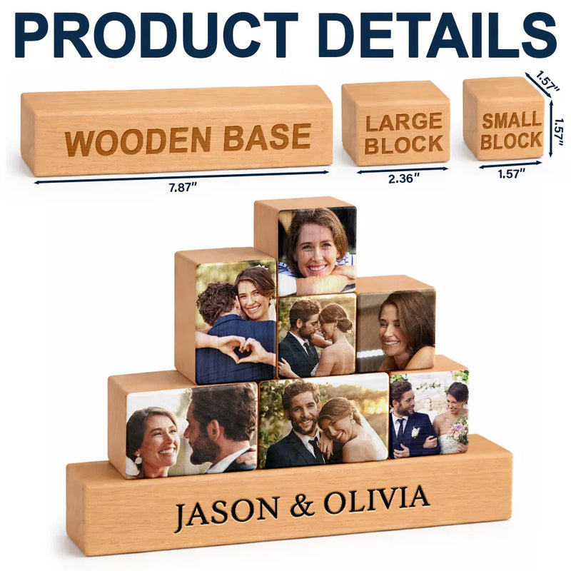 Gift For Couples,Gift For Husband,Gift For Wife,Gift For Boyfriend,Gift For Girlfriend,Love - Custom Photo Couple You And Me We Got This - Personalized Wooden Stacking Photo Blocks