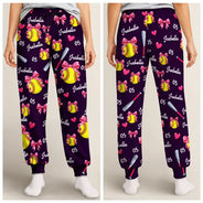 Christmas, Gift For Mother, Gifts For Her, Happy, Icon, Mom - Children, Softball - Christmas Gift For Sports Lovers - Personalized Coquette Bow Star Lightning Pajama Pants