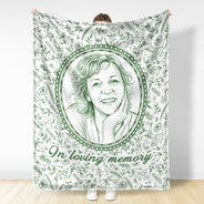 Art Design,Memorial Loved One,Cozy,Gift For Yourself,Memorial,Photo - Pencil Sketch - Remove BG - Custom Photo Pencil Sketch I'm Always With You Portrait Memorial Remembrance - Personalized Fleece Blanket, Sherpa Blanket
