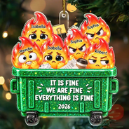 Christmas,Gift For Colleagues,Humorous,Icon - Funny Christmas Gag Gift For Coworkers - Personalized Year Dumpster Fire Acrylic Ornament