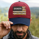 Gift For Father,Gift For Grandpa,Independence Day,Custom Text,Confident - Stars & Stripes US Flag American Dad Grandpa - Personalized Two Tone Cap