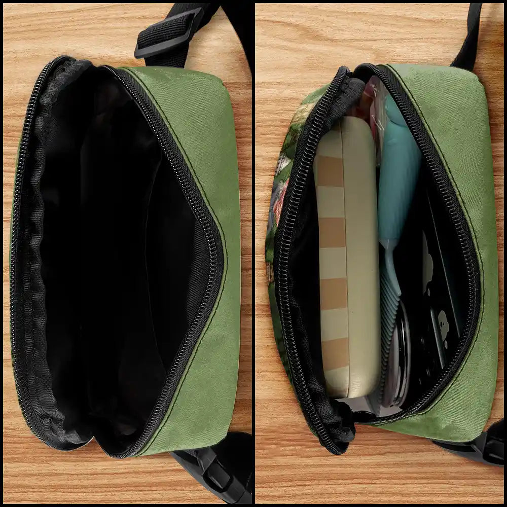 Gift For Yourself,Gift For Women,Gift For Men,Travel,Happy - All My Travel Crap - Personalized Crossbody Belt Bag