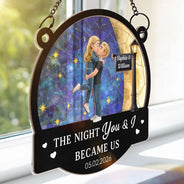 Gift For Couples,Gift For Boyfriend,Gift For Girlfriend,Gift For Wife,Gift For Husband,Love - Moon Phase Love You To The Moon And Back - Personalized Window Hanging Suncatcher Ornament