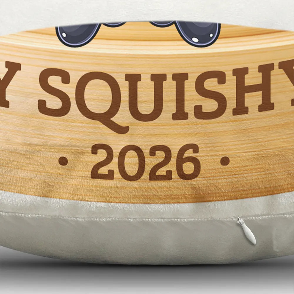 Christmas, Gift For Kids, Icon, Playful - Gift For Kid Squishy Lovers - Personalized Name & Year Dumpling Squishy Merry Squishmas Pillow