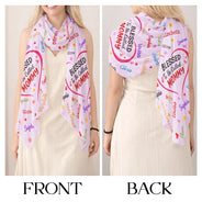 Gift For Mother,Gift For Grandma,Love - Blessed To Be Called Grandma Mommy - Personalized Lightweight Soft Shawl